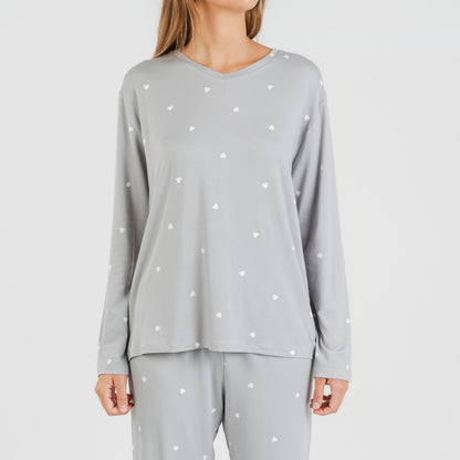 Pijama largo mujer soft Choer gris
