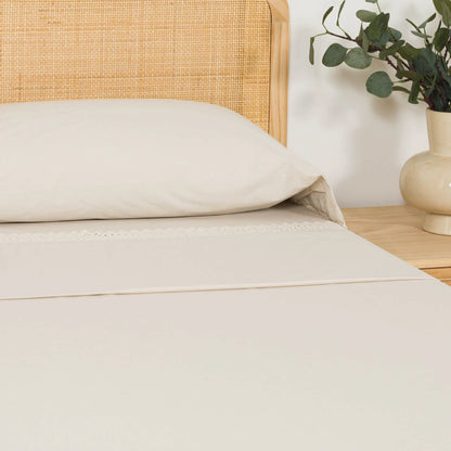 SET DI LENZUOLA ALG CON APPLIQUE SEMPLICE