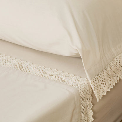 SET DI LENZUOLA ALG CON APPLIQUE SEMPLICE