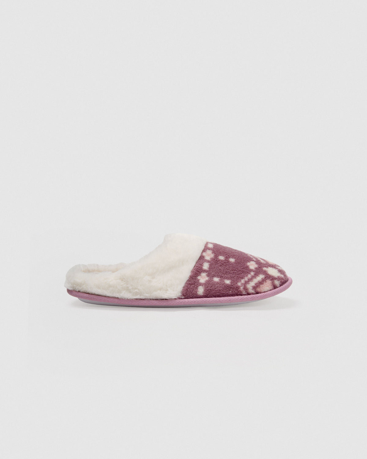 Zapatilla coral sherpa flake berenjena