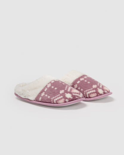 Zapatilla coral sherpa flake berenjena