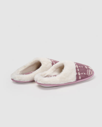 Zapatilla coral sherpa flake berenjena