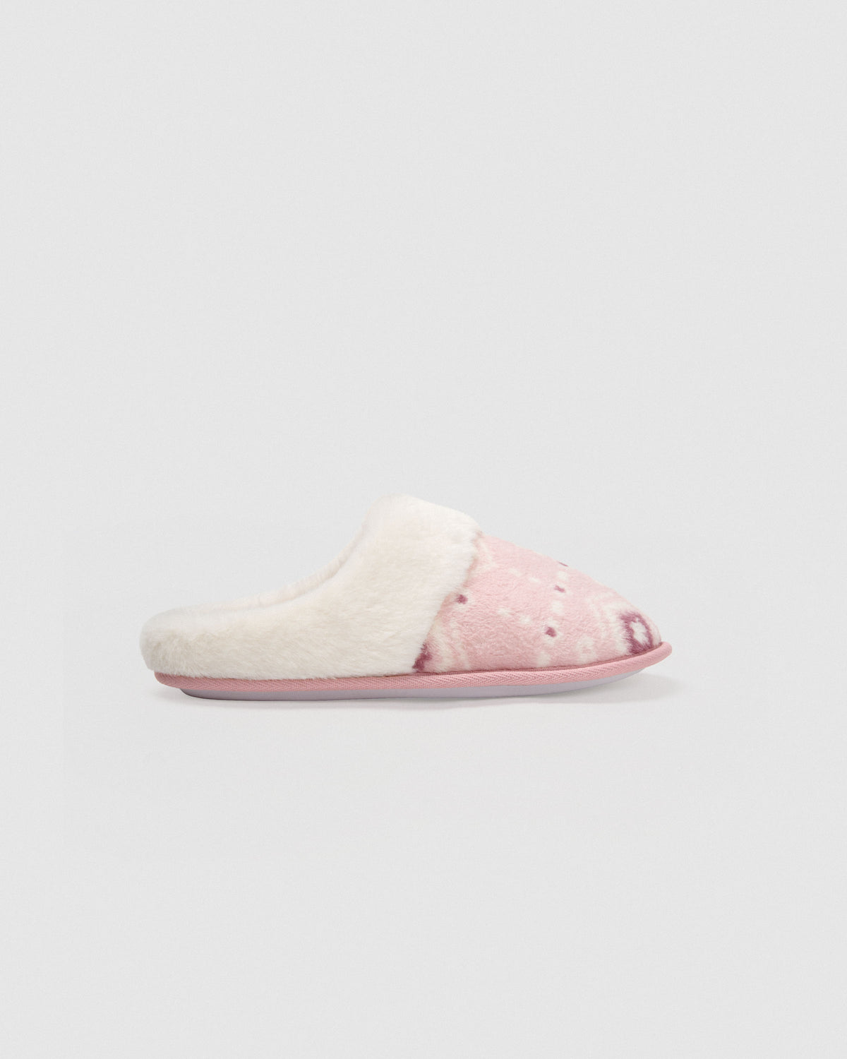 Zapatilla coral sherpa flake rosa