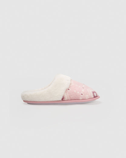 Zapatilla coral sherpa flake rosa