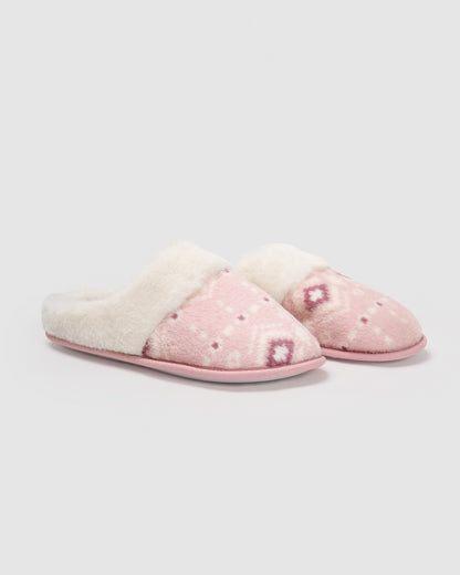 Zapatilla coral sherpa flake rosa