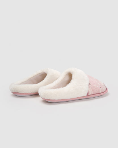Zapatilla coral sherpa flake rosa