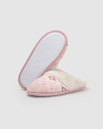 Zapatilla coral sherpa flake rosa