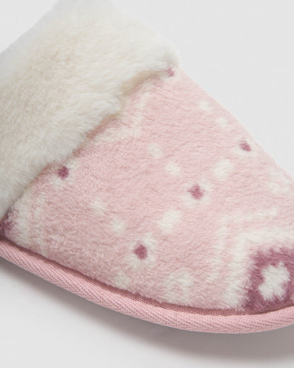 Zapatilla coral sherpa flake rosa