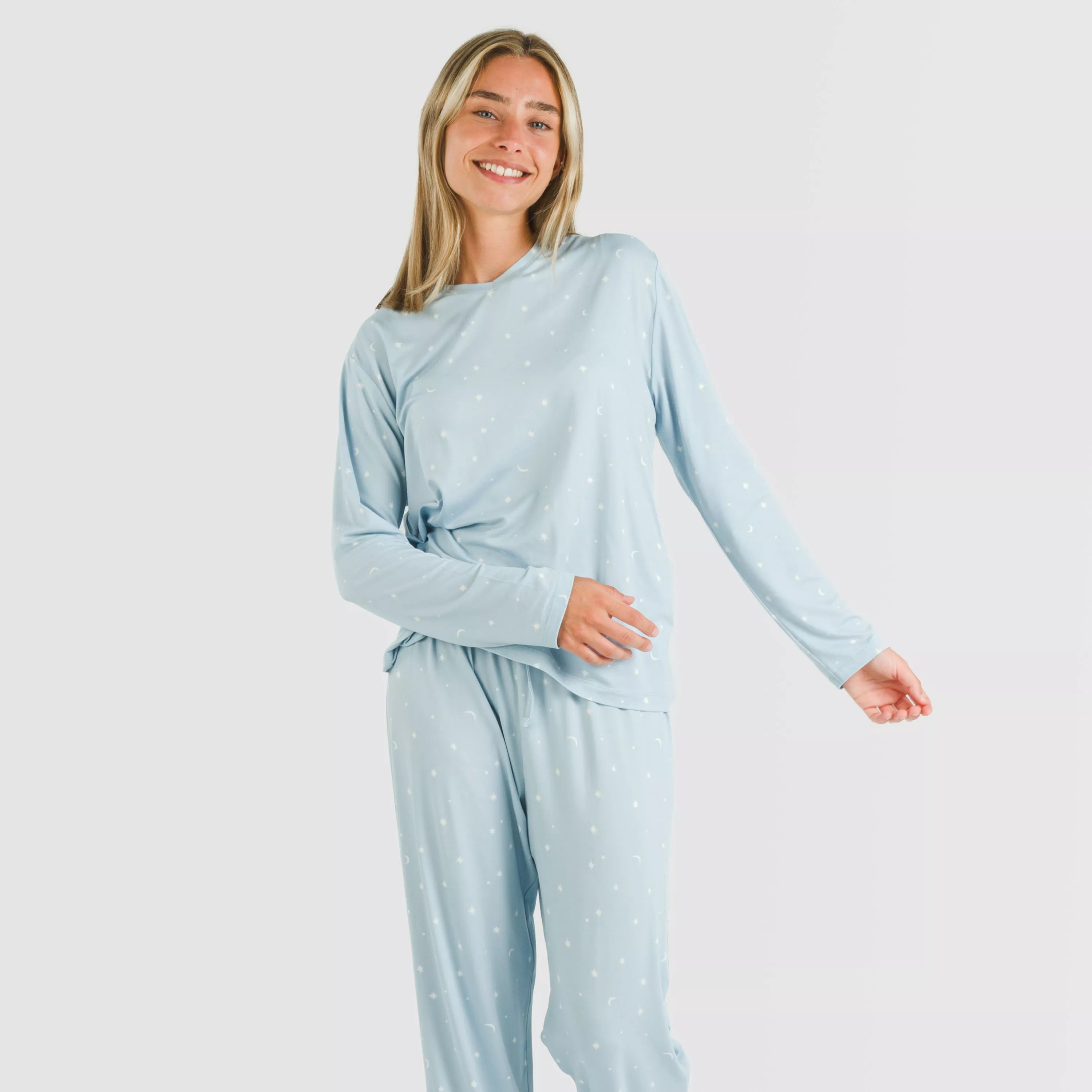 Pijama largo mujer soft Ambarina celeste