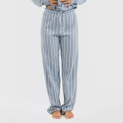 Pijama comprido de algodão, listrado Tomas índigo