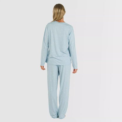 Pijama largo mujer soft Ambarina celeste