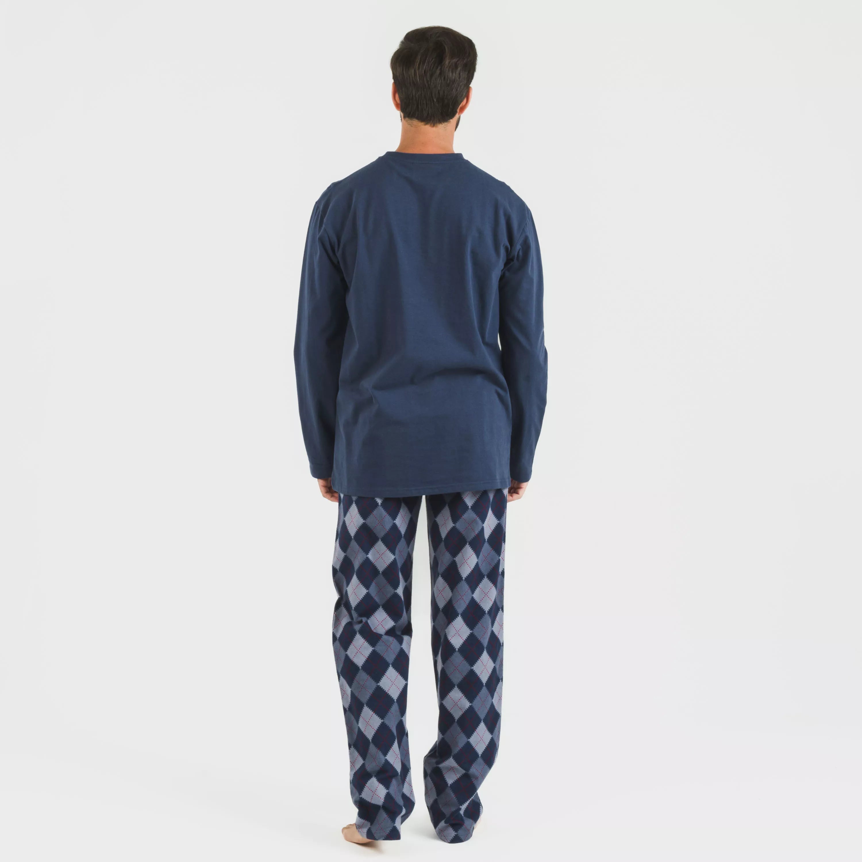 Pijama hombre franela Darsiriki azul