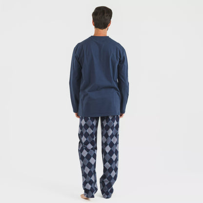Pijama hombre franela Darsiriki azul