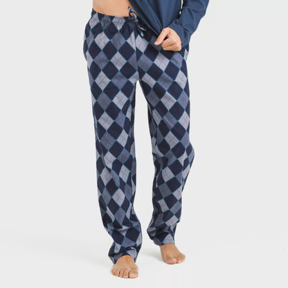 Pijama hombre franela Darsiriki azul