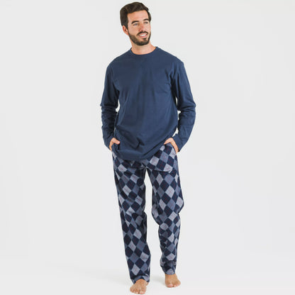 Pijama hombre franela Darsiriki azul