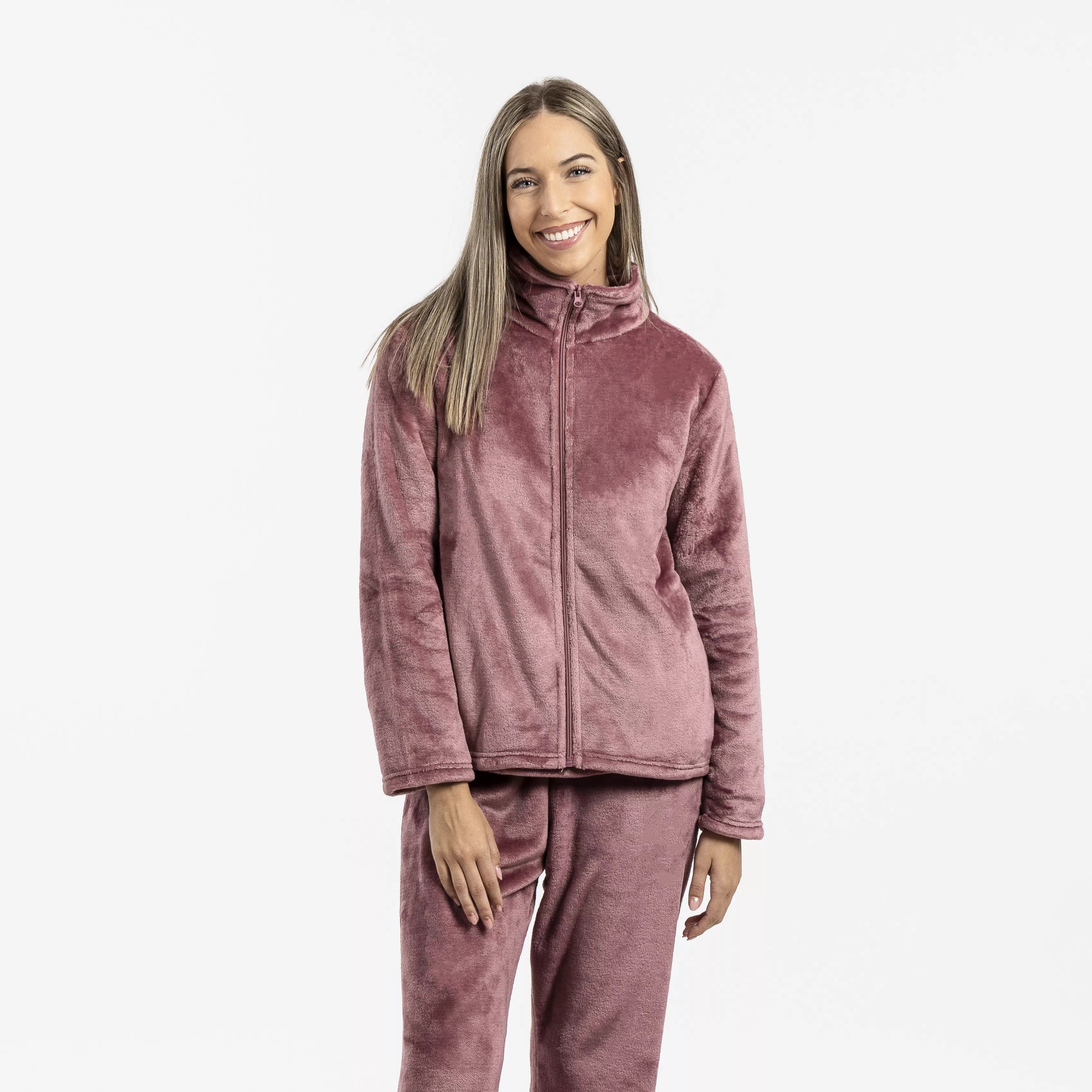 Sudadera terciopelo malva rosa