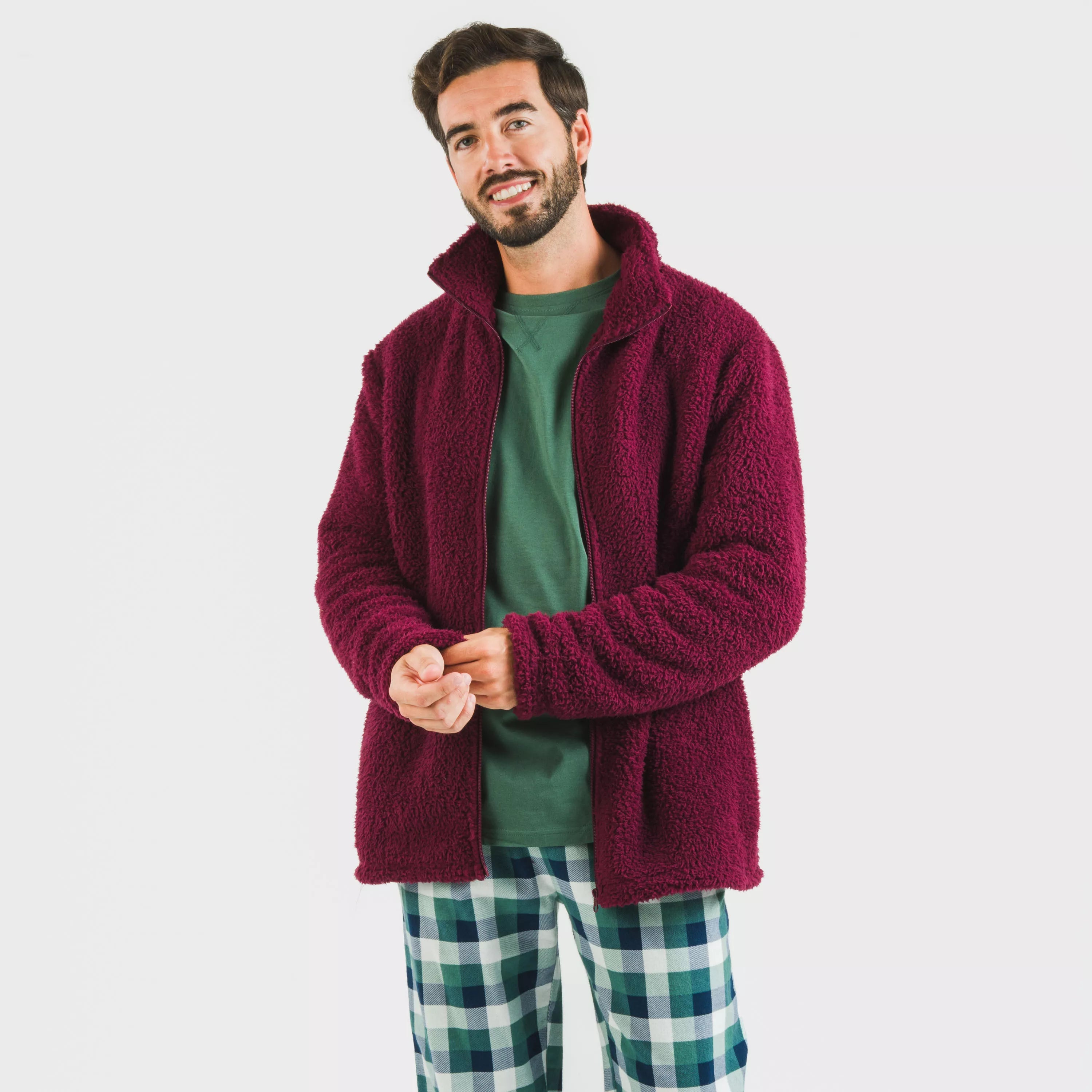 Sudadera sherpa hombre lisa