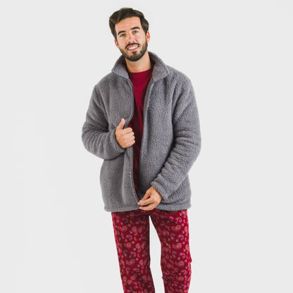 Moletom masculino liso de sherpa