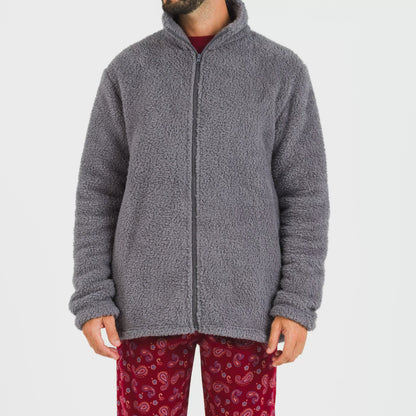 Moletom masculino liso de sherpa