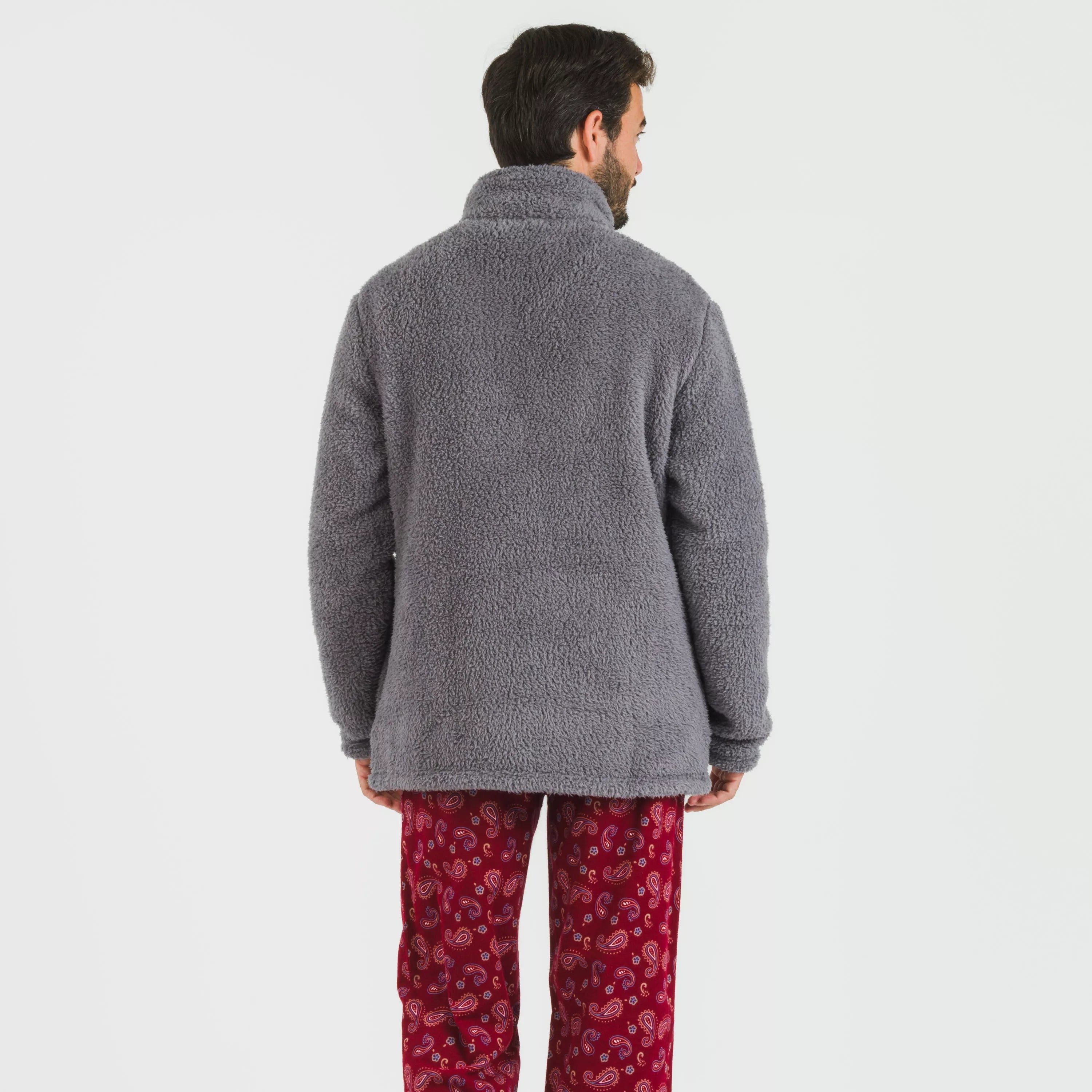 Moletom masculino liso de sherpa