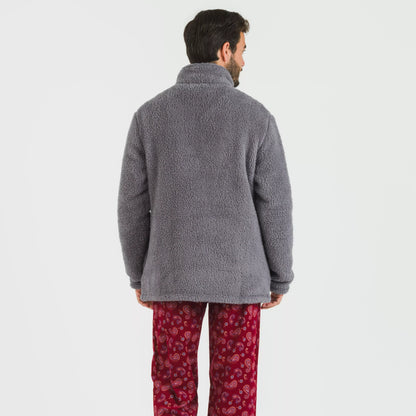 Moletom masculino liso de sherpa