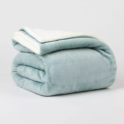 Manta VELVET SHERPA VERDE TIFFANY