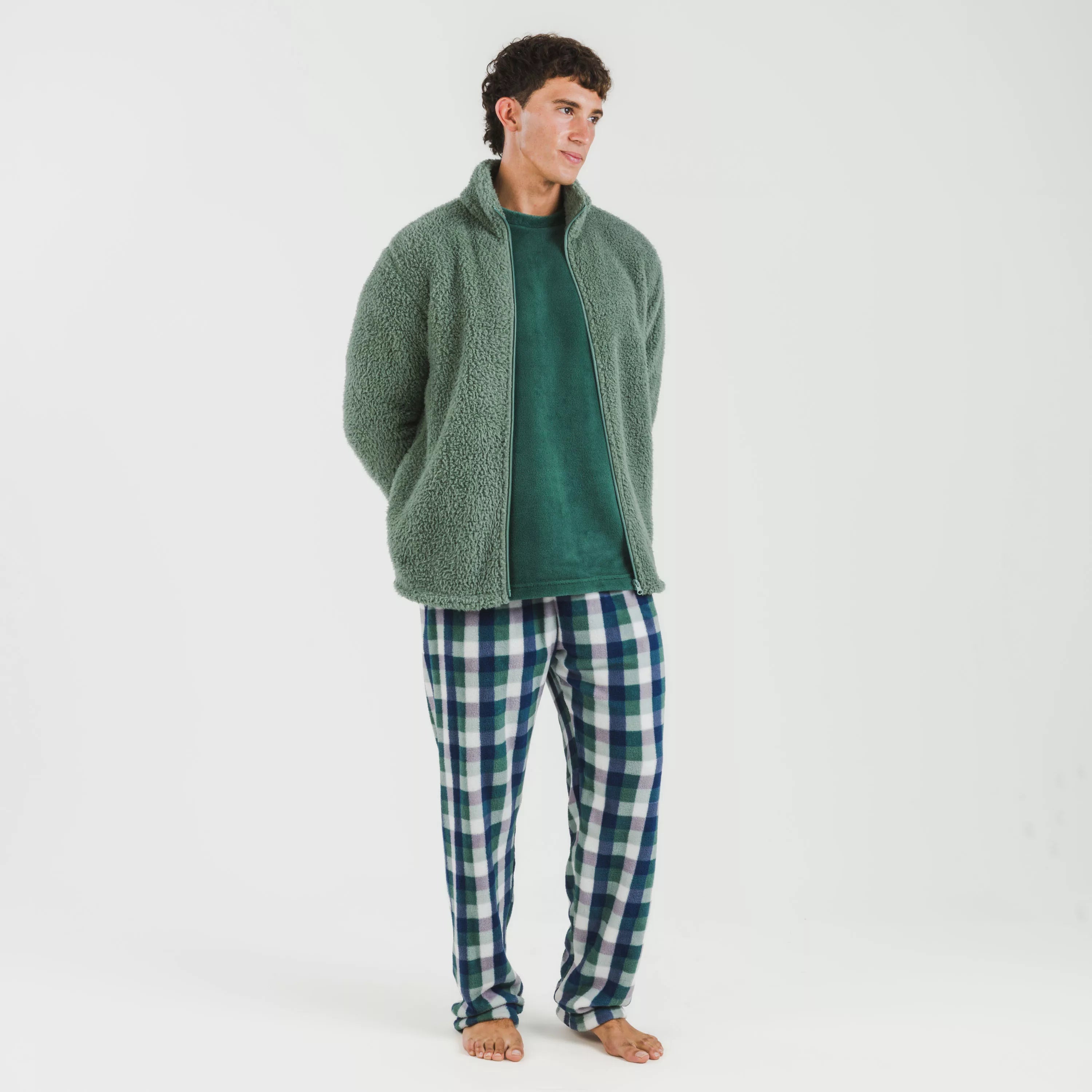 Sudadera sherpa hombre lisa