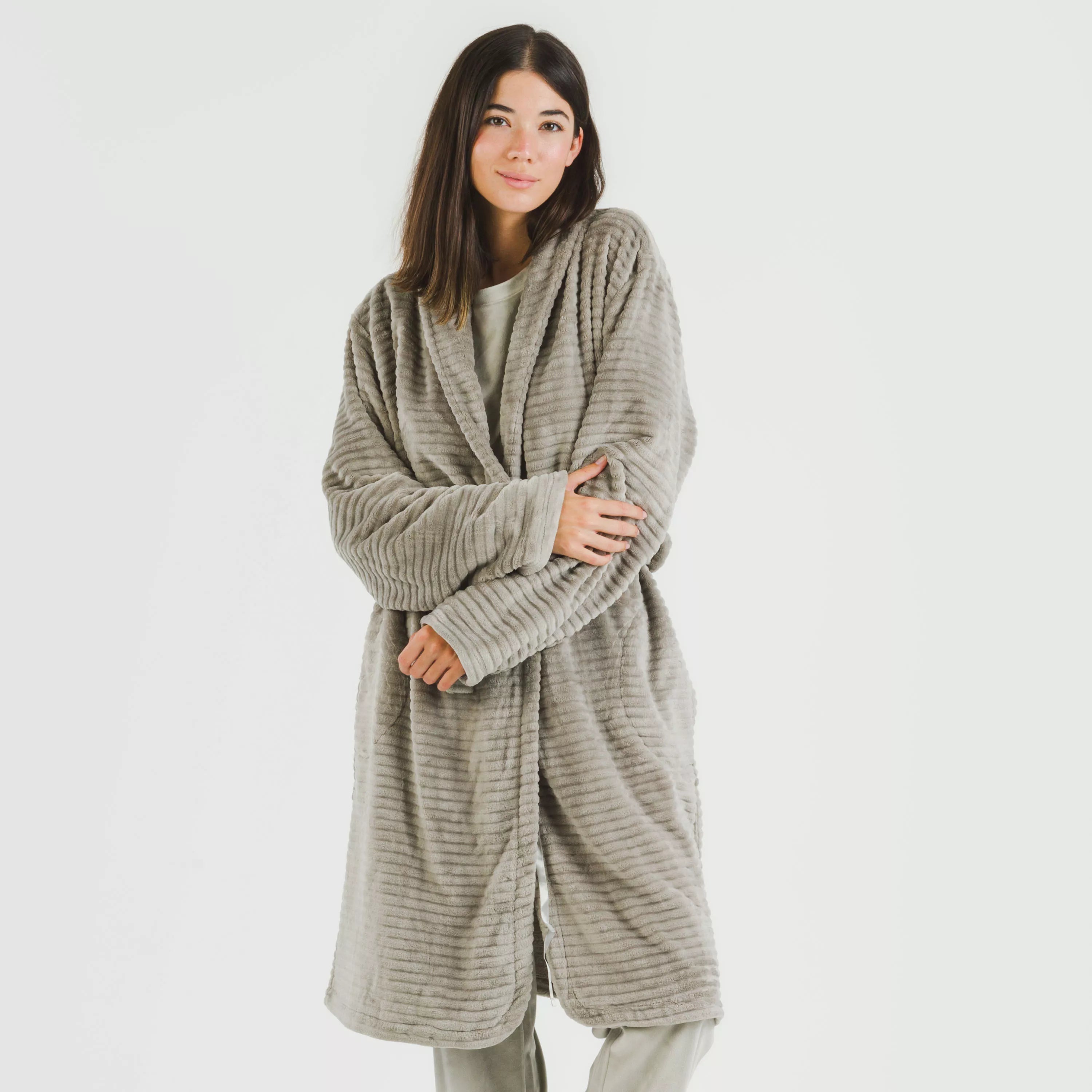 Bata terciopelo Raya lisa