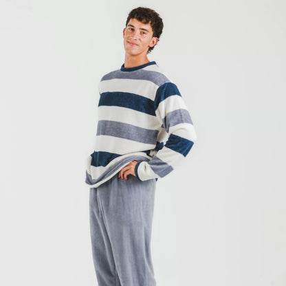 Men's Coral Striped Pajamas by Alejo Indigo