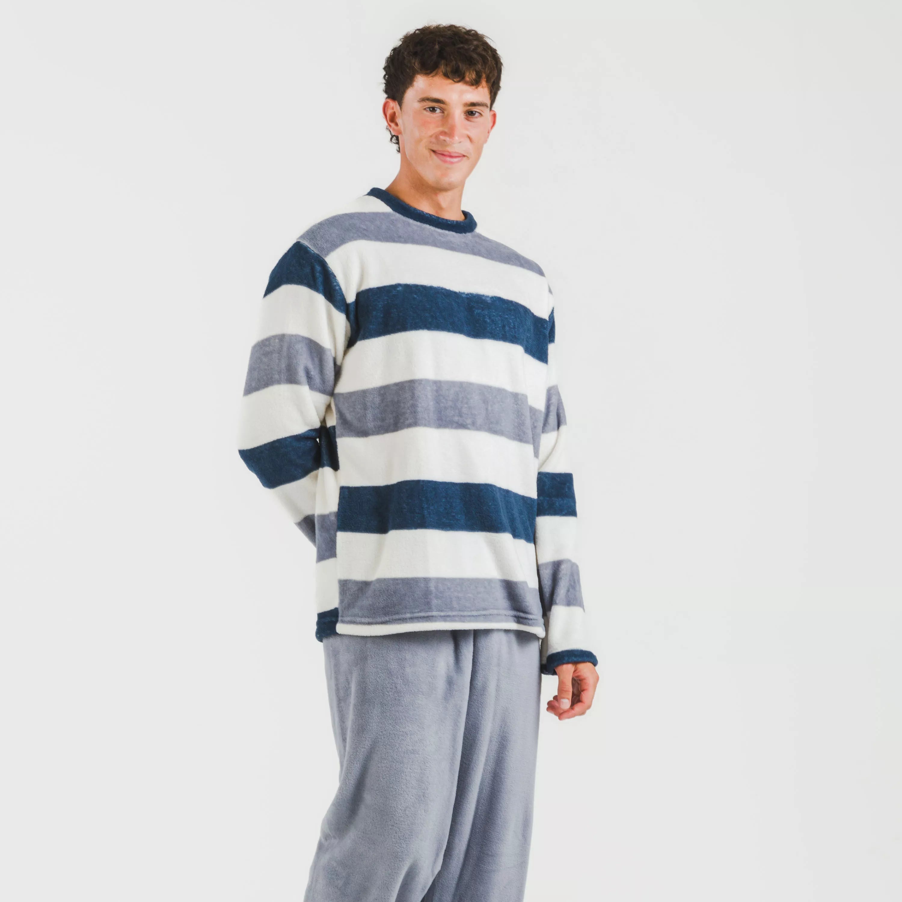 Men's Coral Striped Pajamas by Alejo Indigo