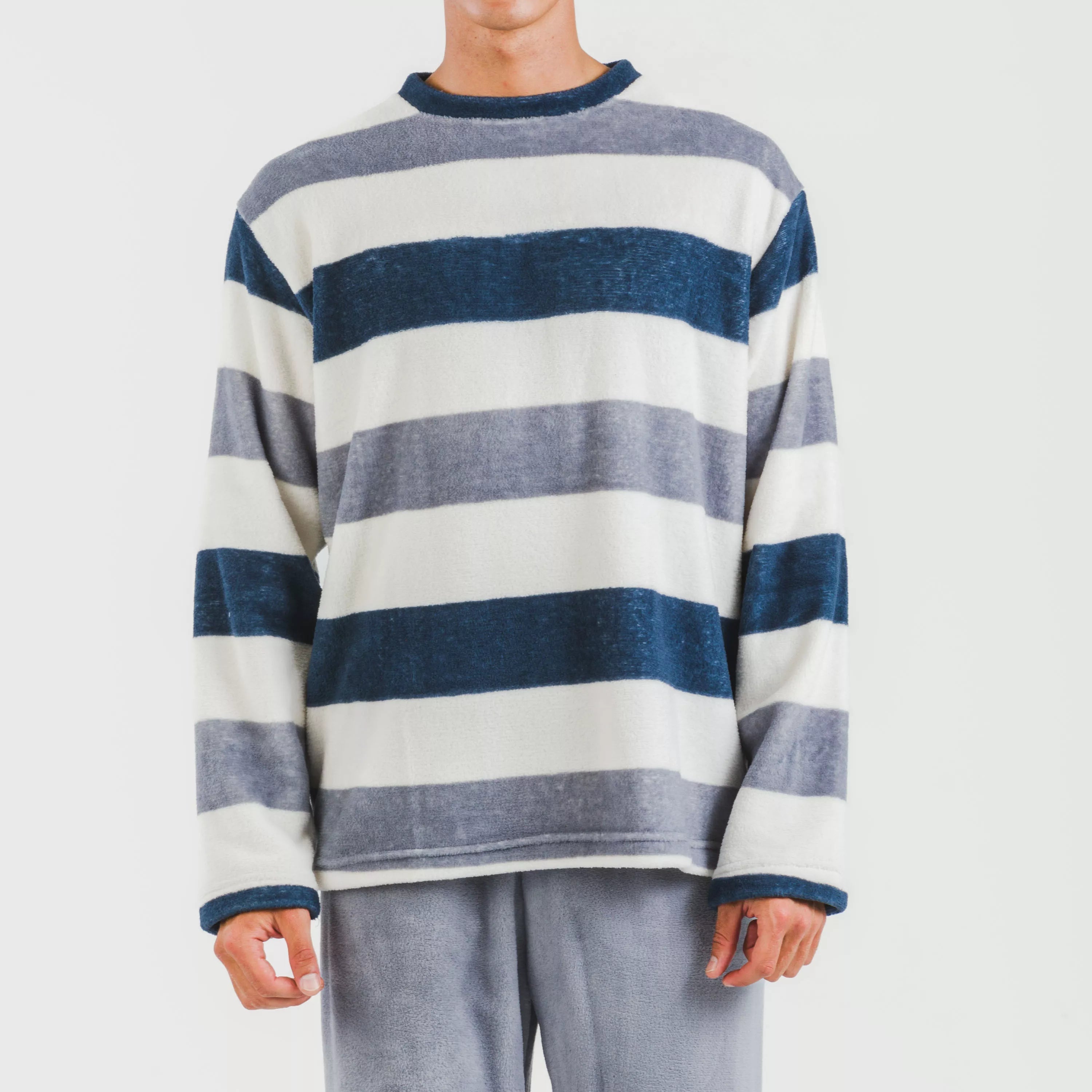 Men's Coral Striped Pajamas by Alejo Indigo