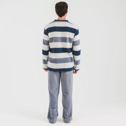Men's Coral Striped Pajamas by Alejo Indigo