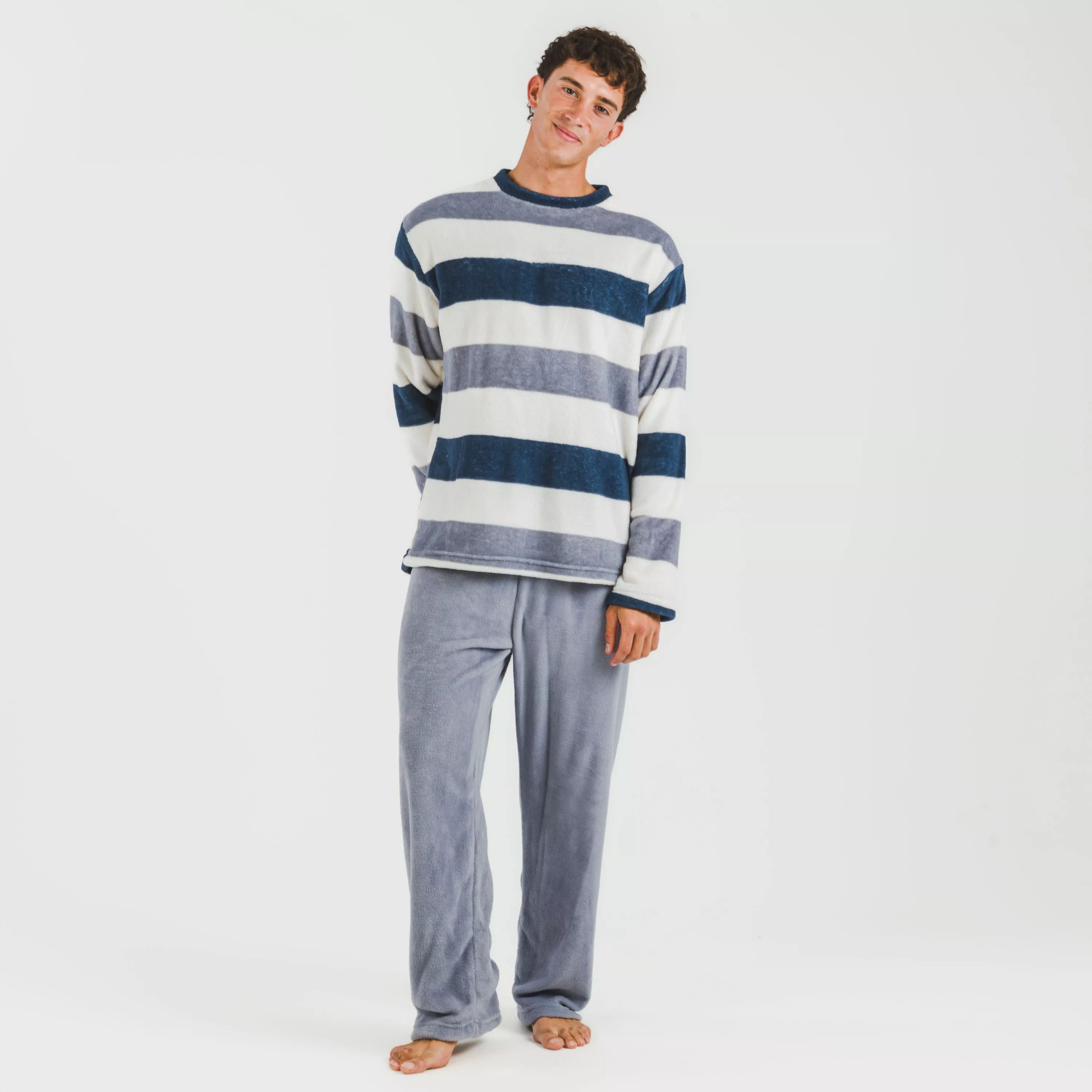 Men's Coral Striped Pajamas by Alejo Indigo