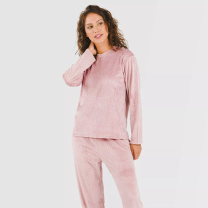 Pijama terciopelo Lolenda malva rosa