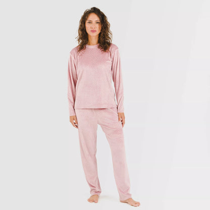 Pijama terciopelo Lolenda malva rosa