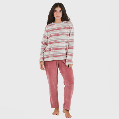 Pijama Giulia rosa malva coral