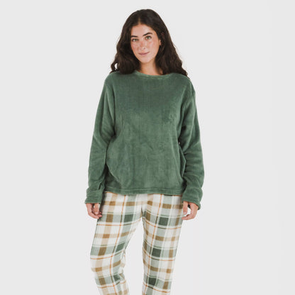 Pijama coral Cuadro Noric verde