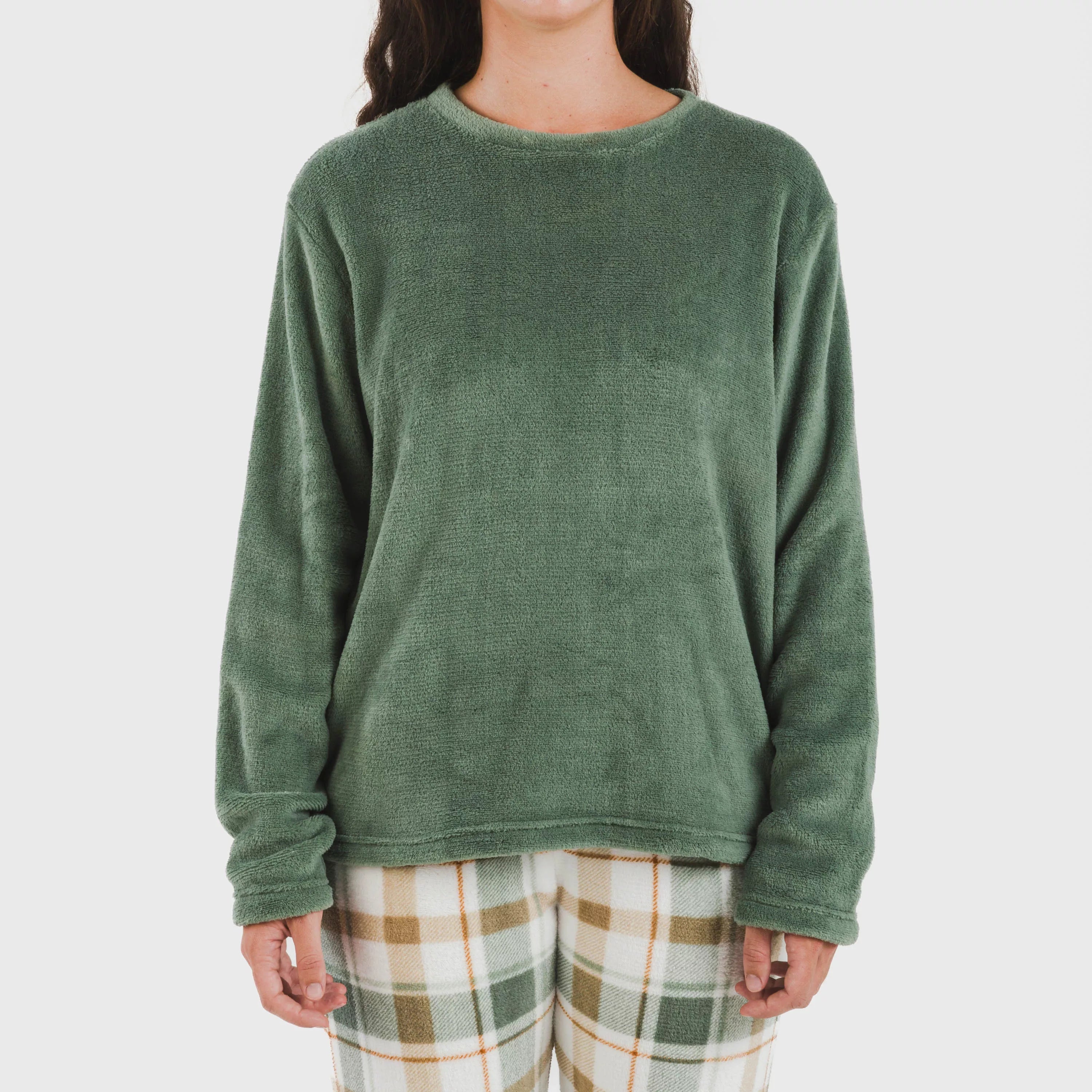 Pijama coral Cuadro Noric verde