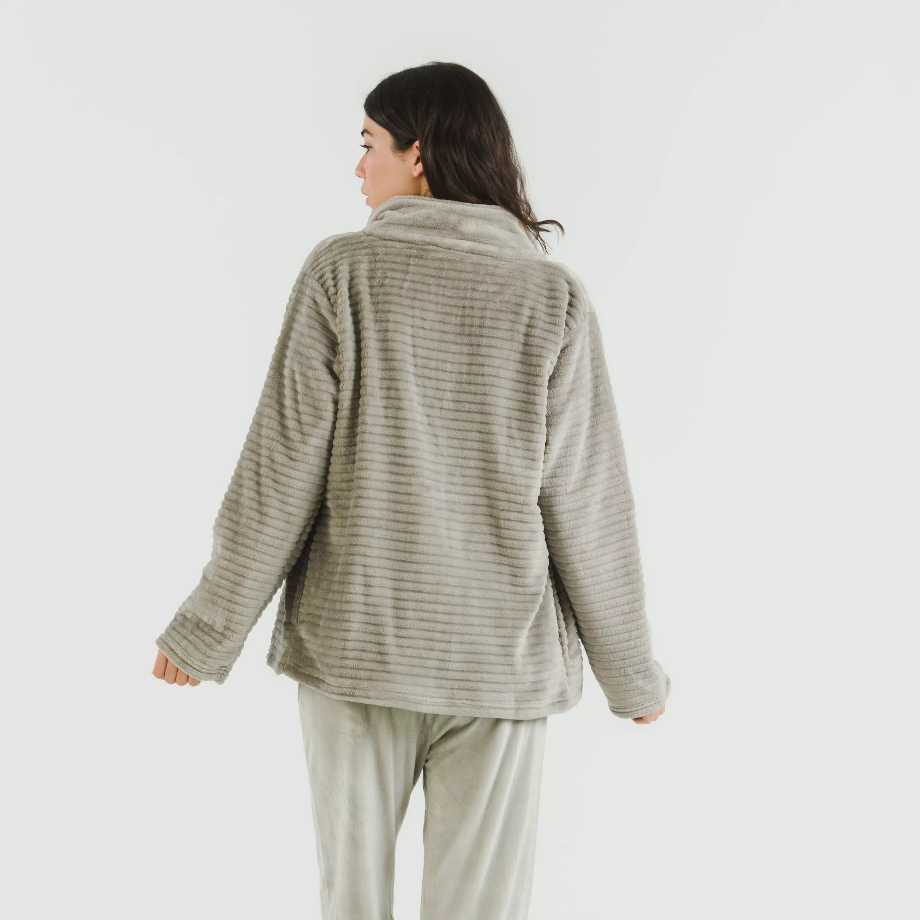 Sudadera terciopelo Raya lisa