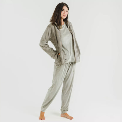 Sudadera terciopelo Raya lisa