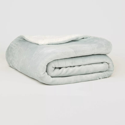 COPERTA SHERPA IN VELLUTO SOLIDO