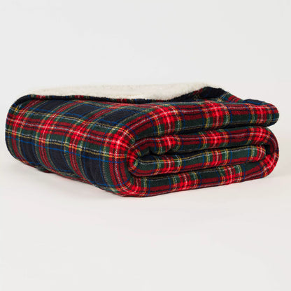 Manta sherpa Cuadro Jairo azul marino