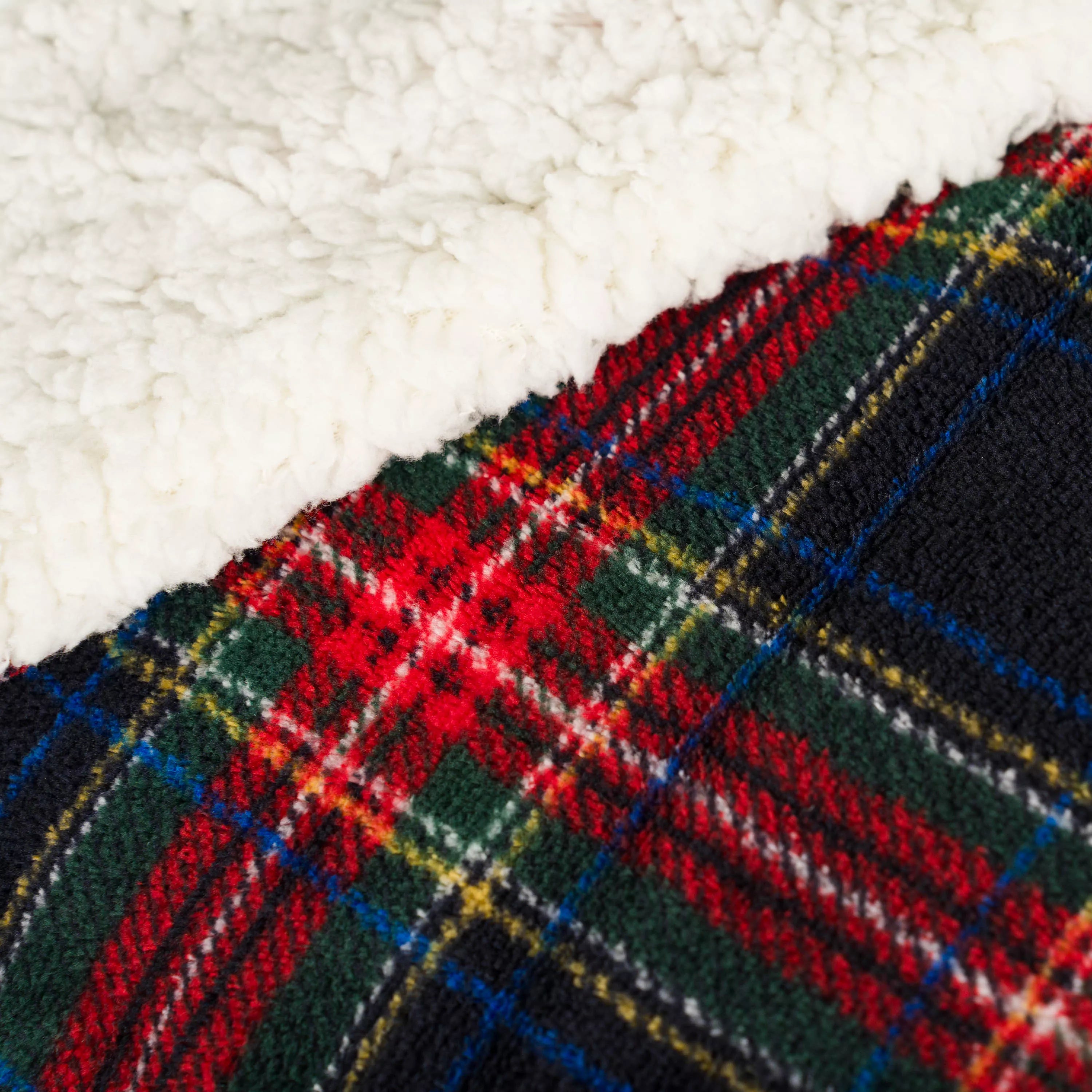 Manta sherpa Cuadro Jairo azul marino