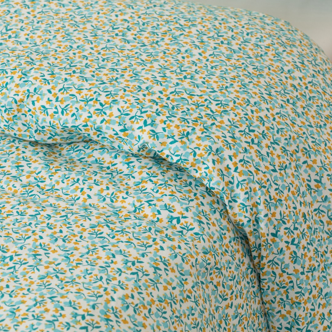 Capa de edredom Uriva Tiffany em algodão percal verde