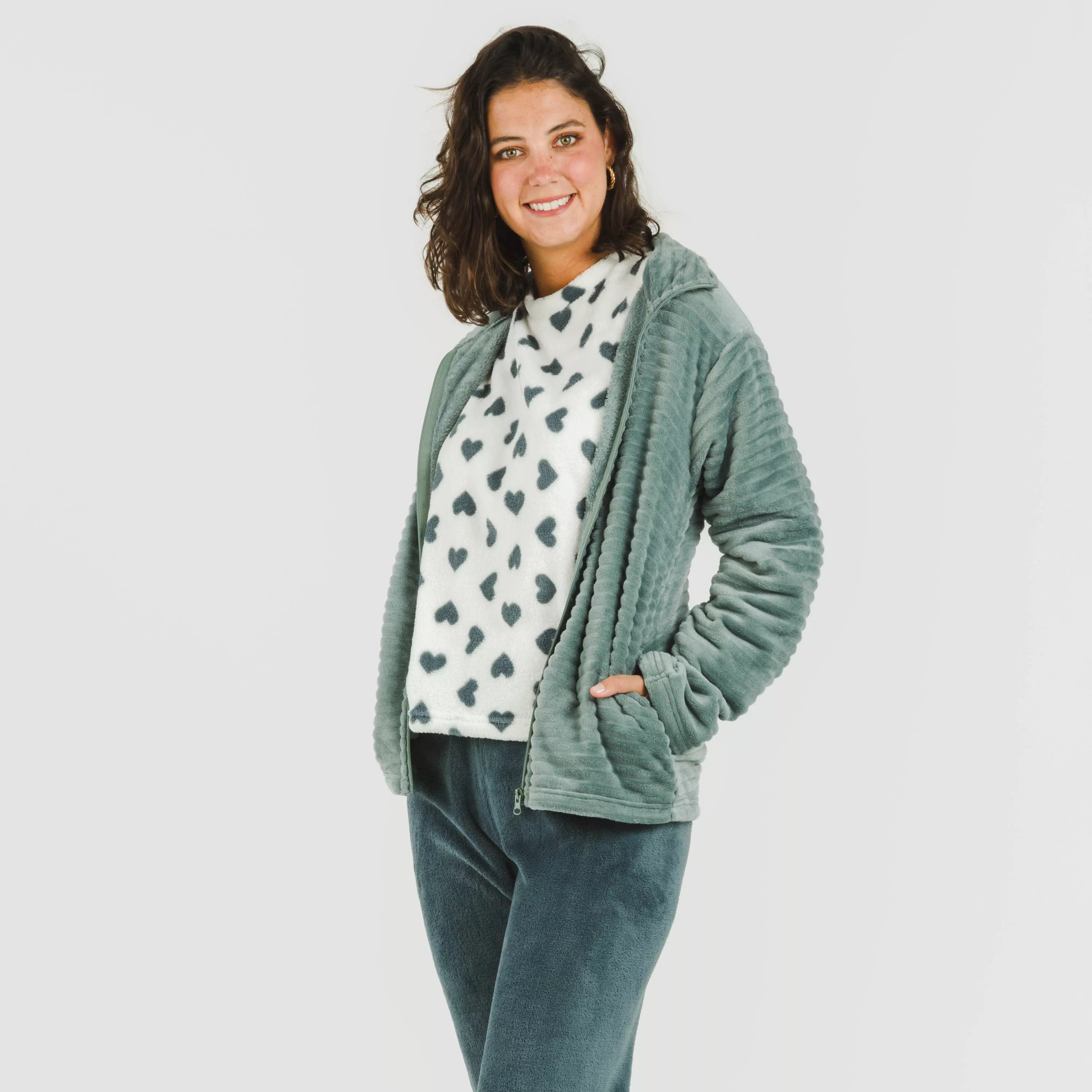 Sudadera terciopelo Raya lisa