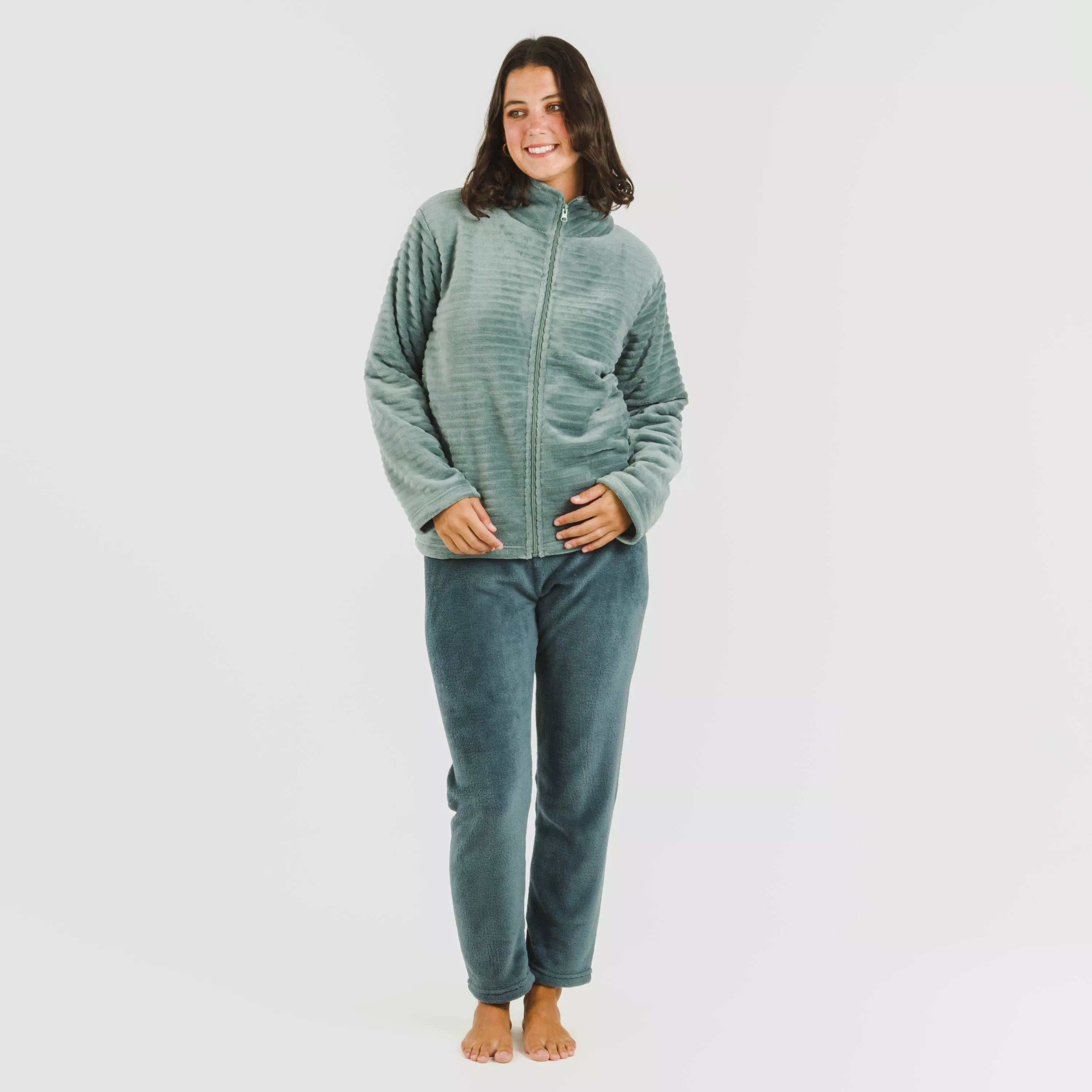 Sudadera terciopelo Raya lisa