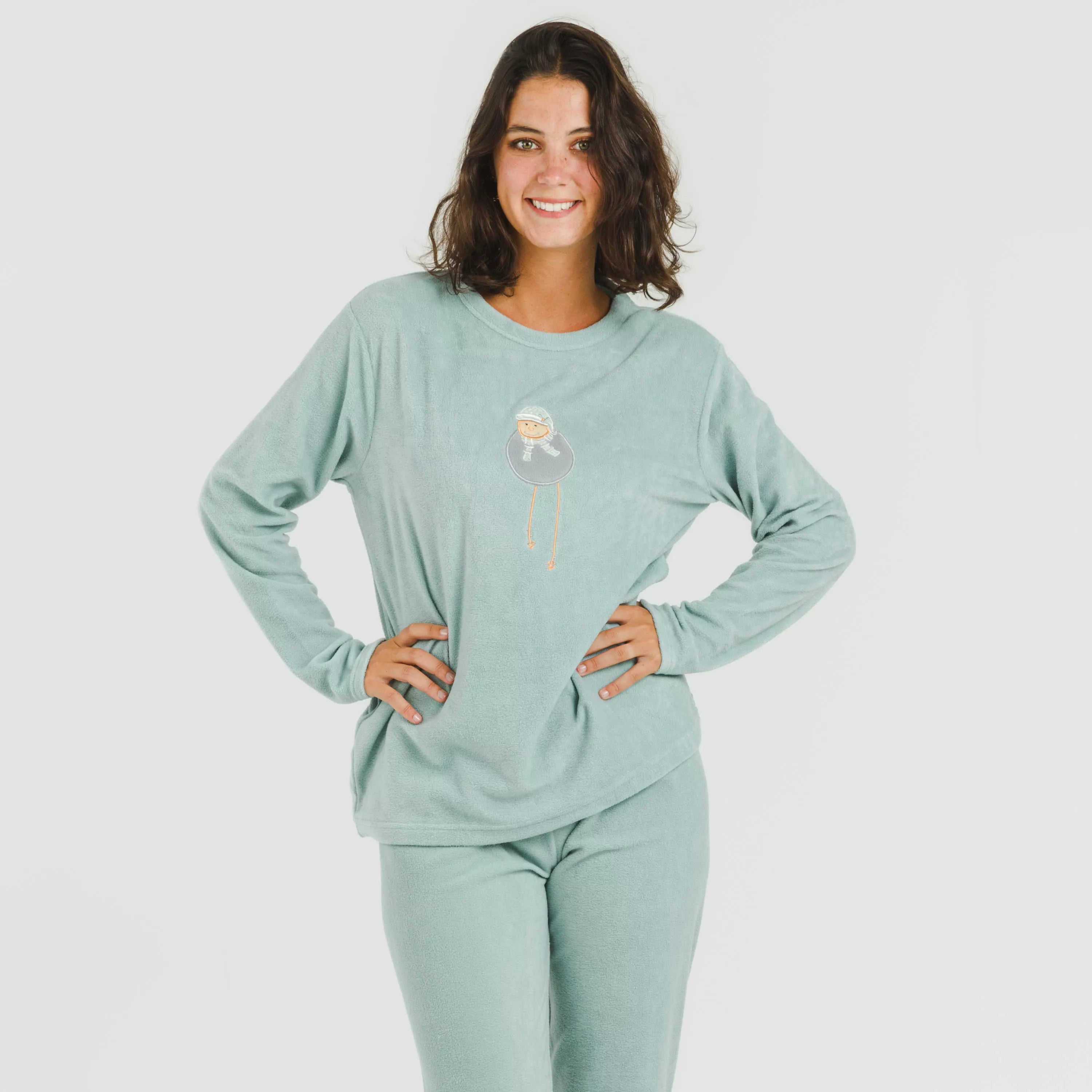 Pijama polar Frosty verde tiffany