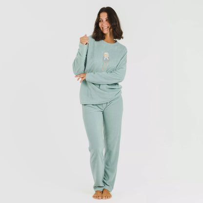 Pijama polar Frosty verde tiffany