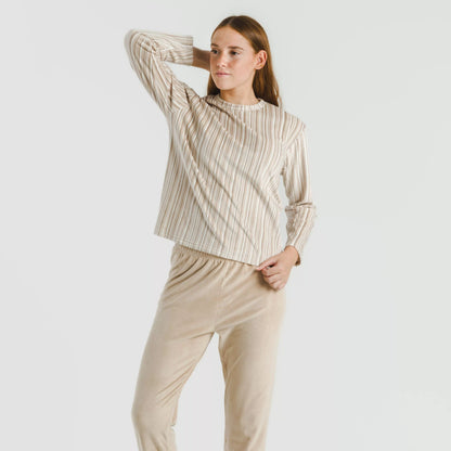 Pijama terciopelo Raya Oli beige