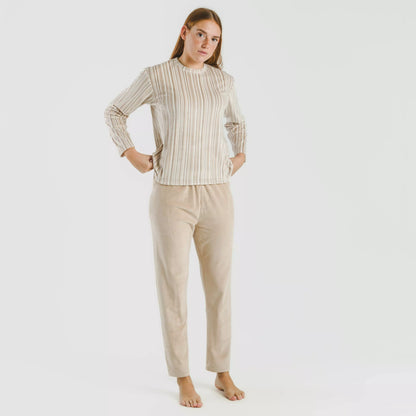 Pijama terciopelo Raya Oli beige